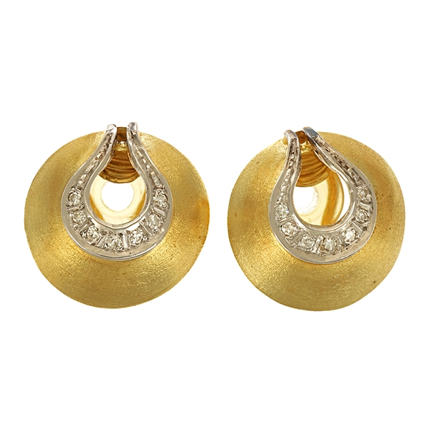 Ohrclipse, 14K, Gelb-/Weißgold, Diamanten 0,21 ct