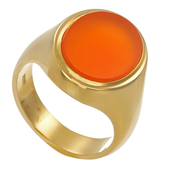 Herrenring, 14K, Gelbgold, Karneol