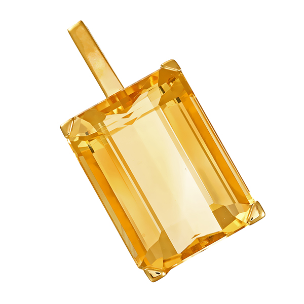 Anhänger, 18K, Gelbgold, Citrin