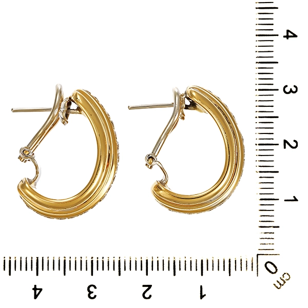 Ohrringe, 18K, Gelb-/Weißgold, Brillant