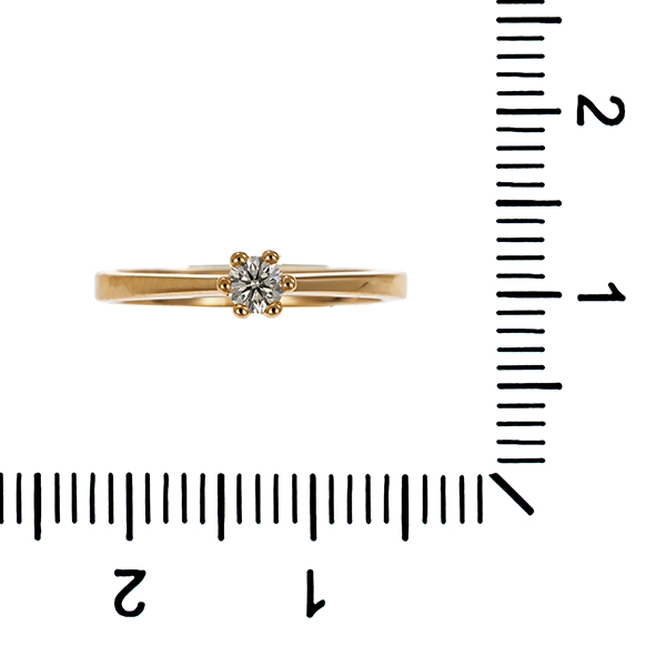 Diamantring, 14K, Gelbgold, Brillant