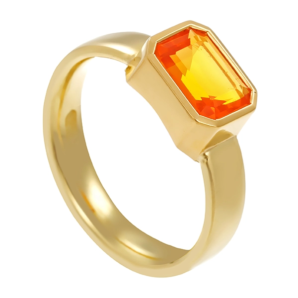 Ring, 18K, Gelbgold, Feueropal