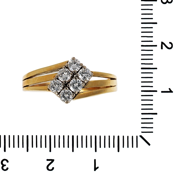 Diamantring, 14K, Gelb-/Weißgold, Brillanten 0,42 ct