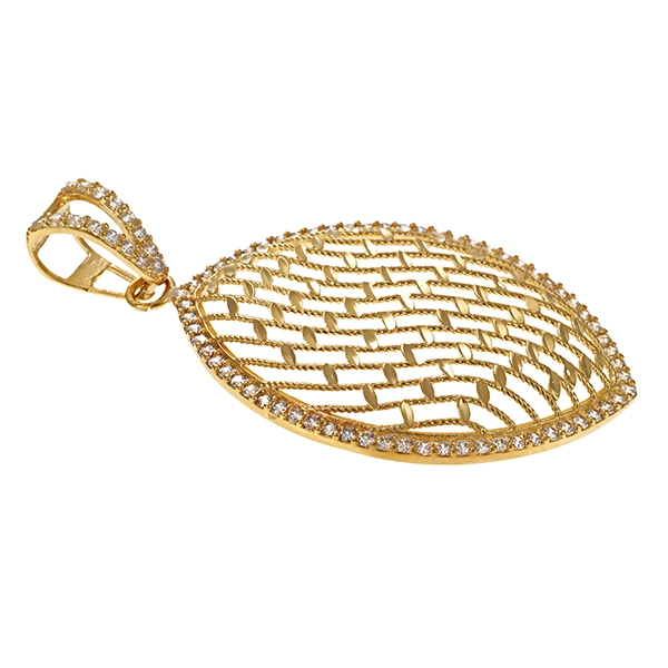 Anhänger, 14K, Gelbgold, Zirkonia