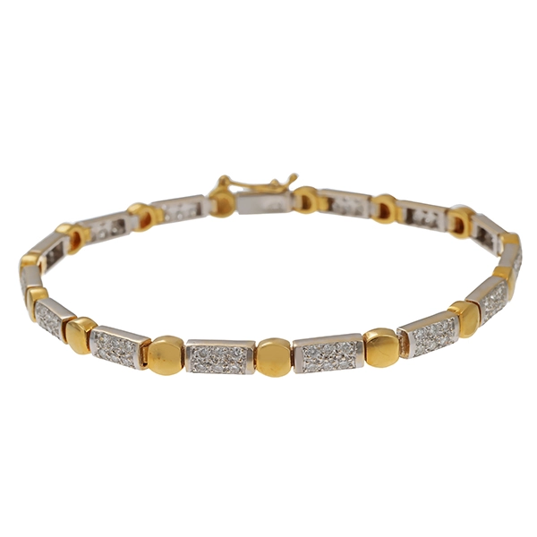 Armband, 18K, Gelb-/Weißgold, Brillanten