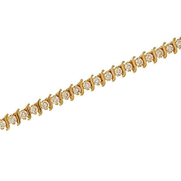 Armband, 14K, Gelbgold, Brillanten