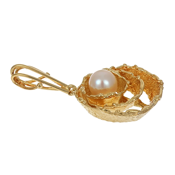 Anhänger, 14K, Gelbgold, 1 Zuchtperle