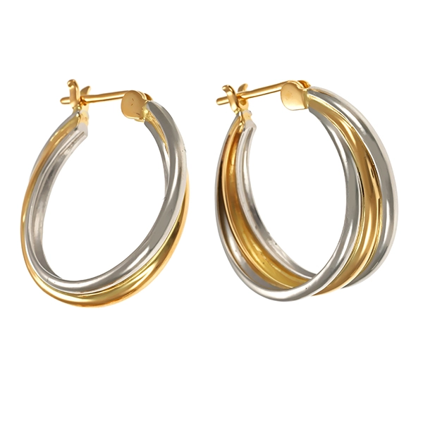 Creolen, Pt950, Platin, 18K, Gelbgold