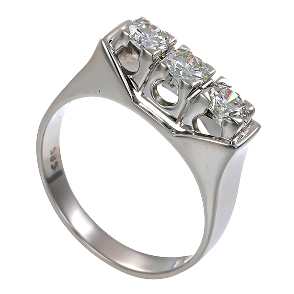 Ring, 14K, Weißgold, Brillanten