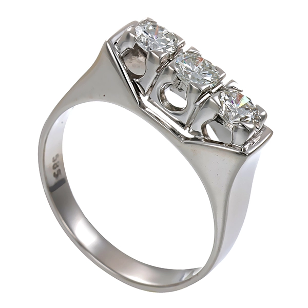 Ring, 14K, Weißgold, Brillanten