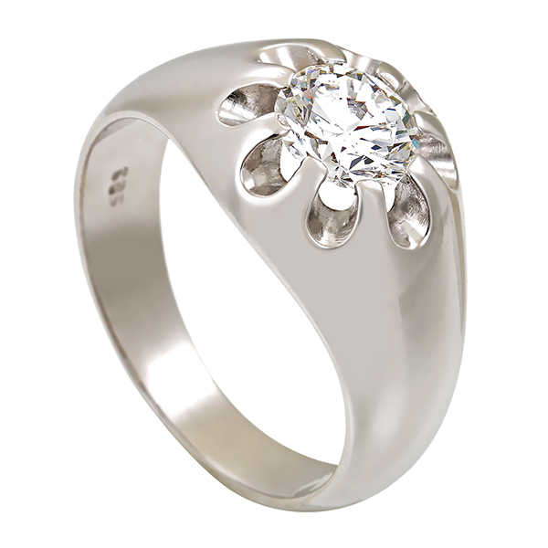 Diamantring, 14K, Weißgold, Brillant 1,05 ct