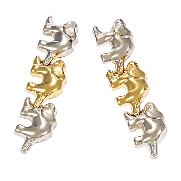 Ohrhänger, 14K, Gelb-Weißgold