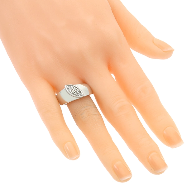 Diamantring, 14K, Weißgold, Brillant 0,12 ct