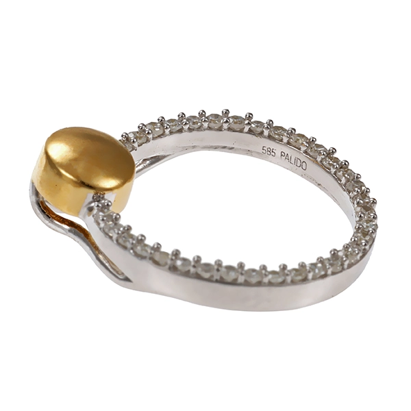Anhänger, 14K, Gelb-/Weißgold, Diamanten