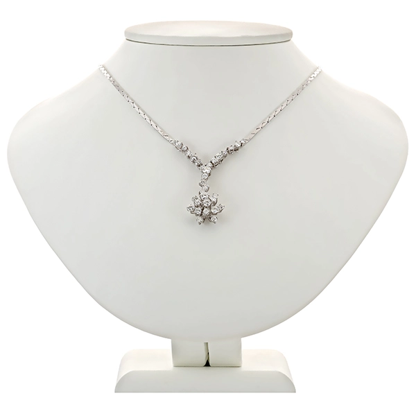 Collier, 14K, Weißgold, Brillanten