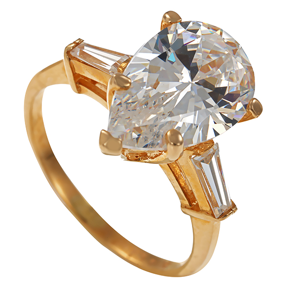 Ring, 14K, Gelbgold, Zirkonia