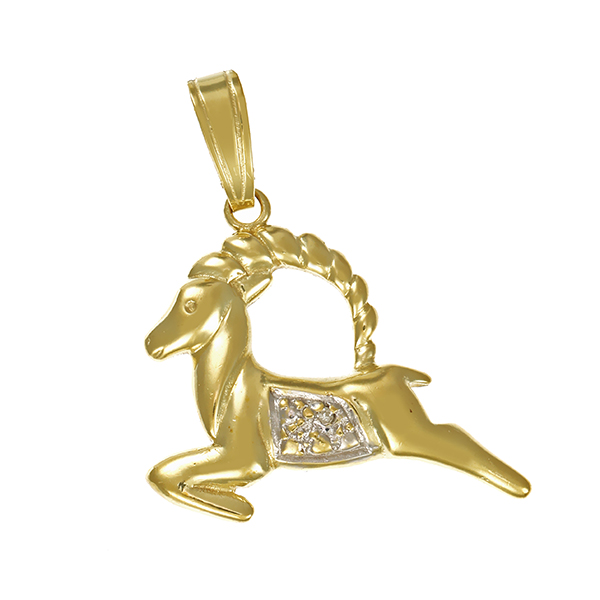 Anhänger, 14K, Gelbgold, Diamant 