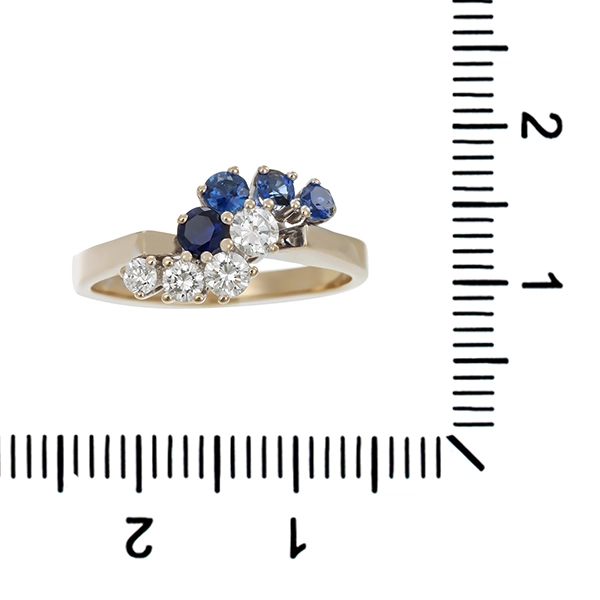 Ring, 18K, Weißgold, Brillant, Saphir