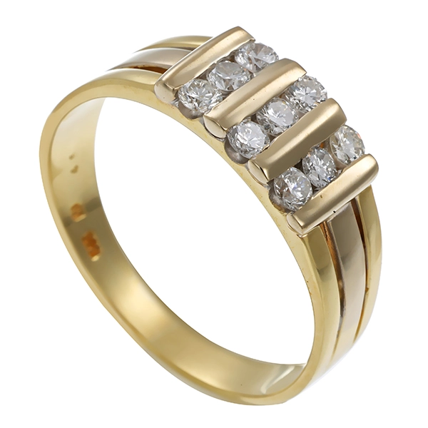 Diamantring, 14K, Gelb-/Weißgold, Brillanten