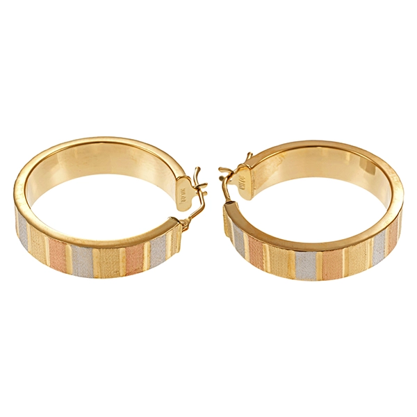 Creolen, 14K, Rot-/Weiß-/Gelbgold