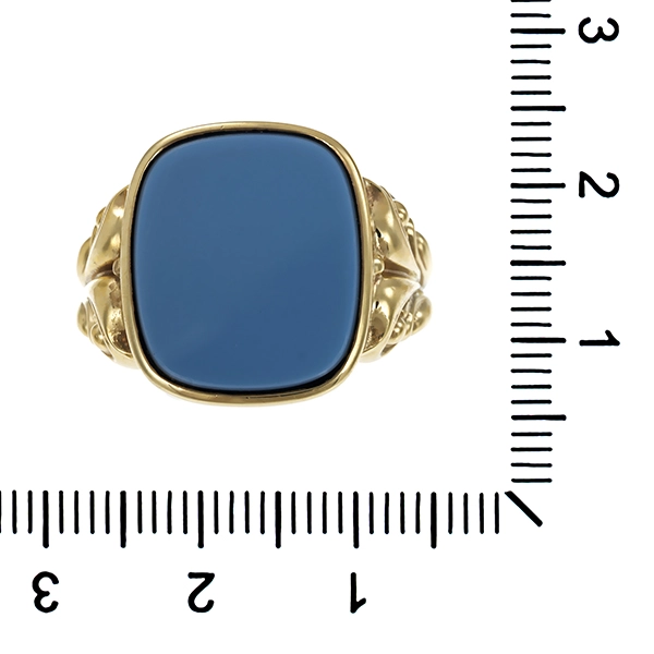 Herrenring, 8K, Gelbgold, Lagenstein