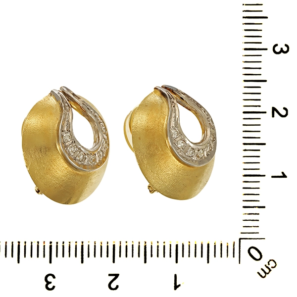 Ohrclipse, 14K, Gelb-/Weißgold, Diamanten 0,21 ct