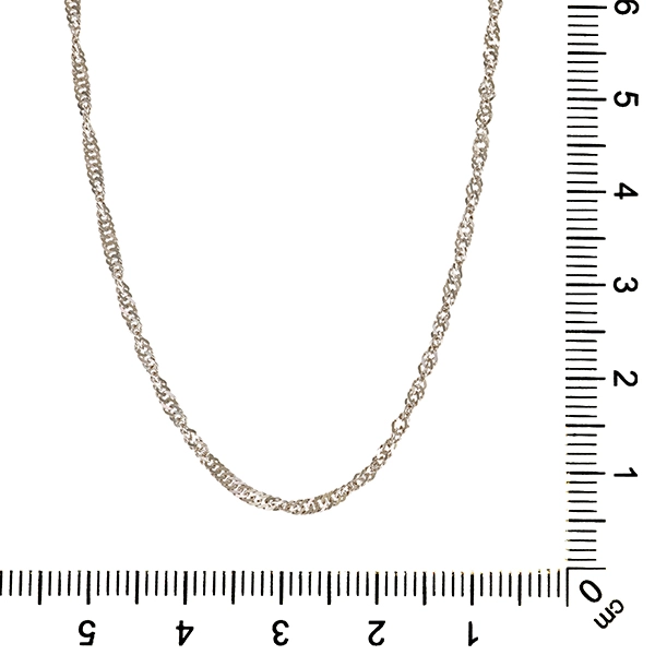 Collierkette, 18K, Weißgold, Singapur-