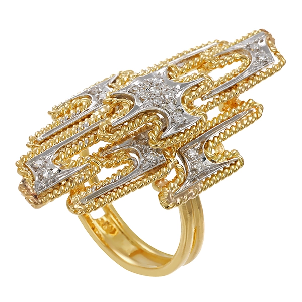 Ring, 18K, Gelb-/Weißgold, Diamanten, U55
