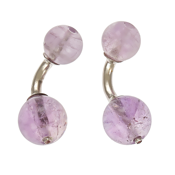 Manschettenknöpfe, 18K, Weißgold, Amethyst