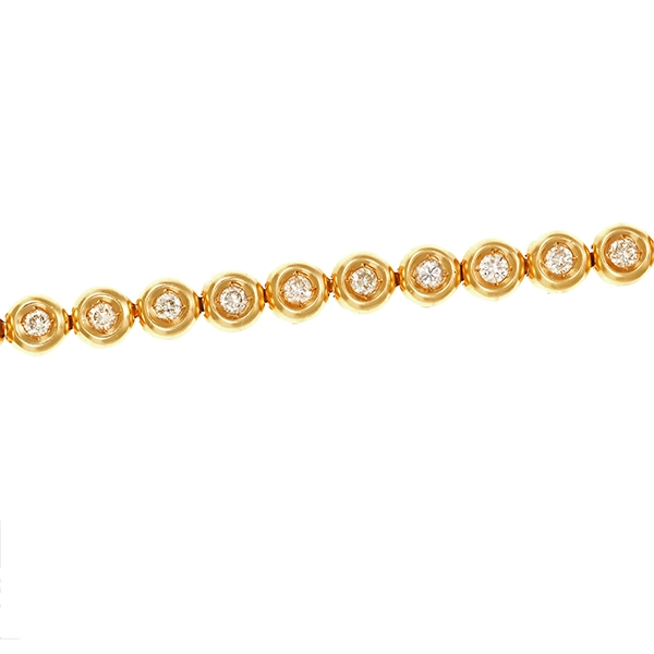 Tennisarmband, 14K, Gelbgold, Brillanten, 2,00ct