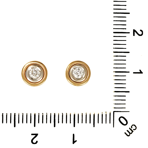 Ohrstecker, 14K, Gelb-/Weißgold, Brillanten