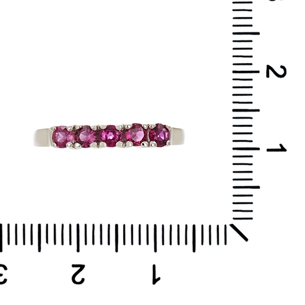Ring, 14K, Weißgold, Rubine