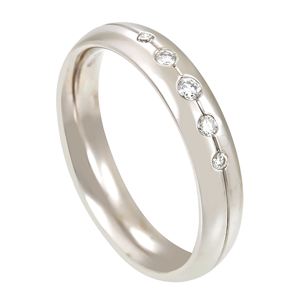 Diamantring, 14K, Weißgold, Brillanten