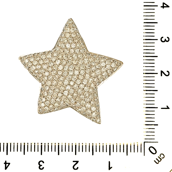 Anhänger, 18K, Weißgold, Blautopas, Brillanten