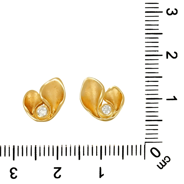 Ohrstecker, 14K, Gelbgold, Zirkonia