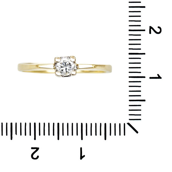 Diamantring, 14K, Gelb-/Weißgold, Brillant 0,18 ct