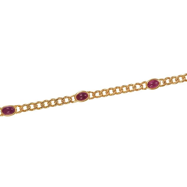 Armband, 14K, Gelbgold, Rubin, Panzer-