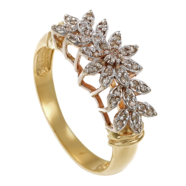 Ring, 14K, Gelb-/Weißgold, Diamanten, U60