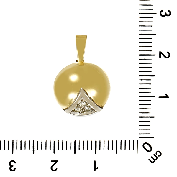 Anhänger, 14K, Gelb-/Weißgold, Diamanten