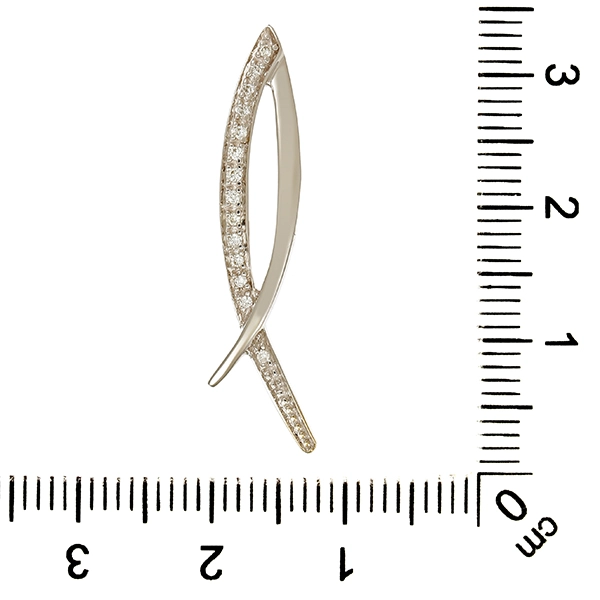 Anhänger, 14K, Weißgold, Brillanten
