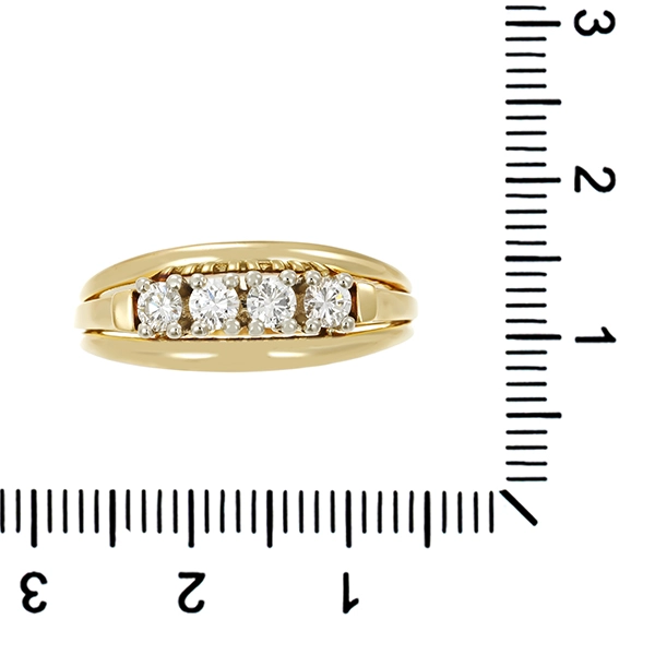 Diamantring, 14K, Gelb-/Weißgold, Brillanten 0,36 ct