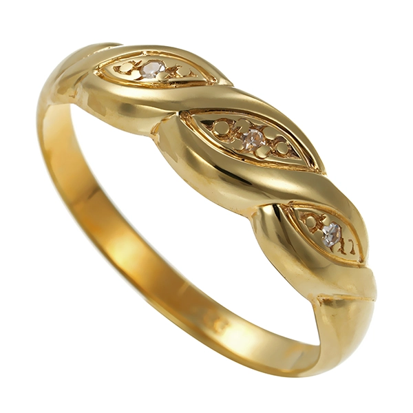 Diamantring, 8K, Gelbgold, Diamanten