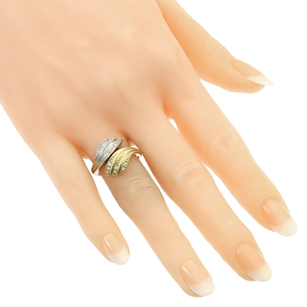 Diamantring, 14K, Gelb-/Weißgold, Brillanten 0,14 ct