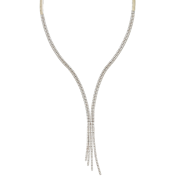 Collier, 14K, Weißgold, Zirkonia