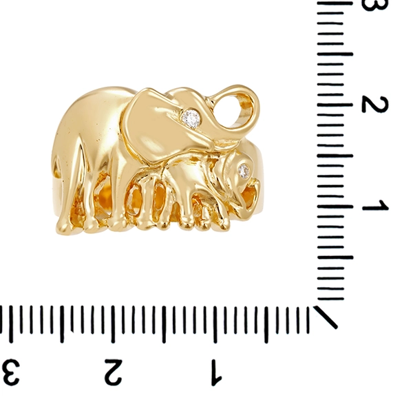 Ring, 18K, Gelbgold, Brillanten, Elefant