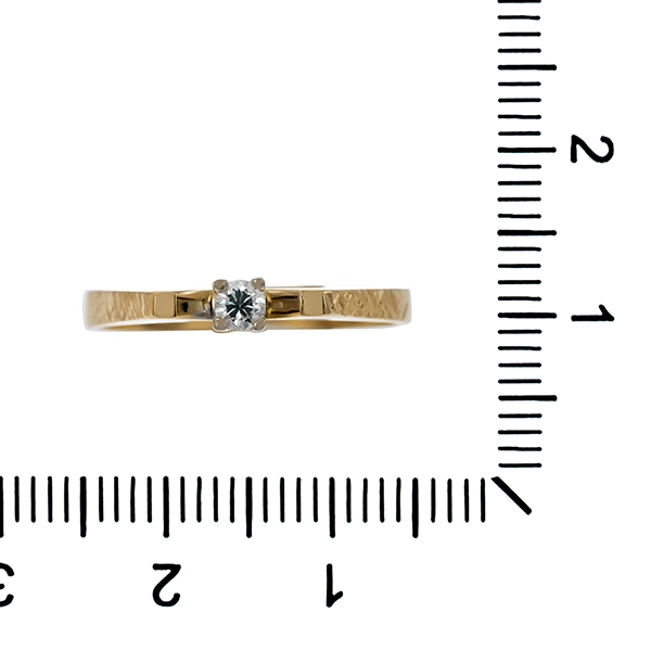 Diamantring, 14K, Gelb-/Weißgold, Brillant