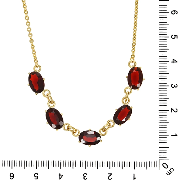 Collier, 8K, Gelbgold, Granat