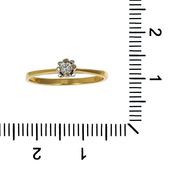 Brillantring, 14K, Gelb-/Weißgold
