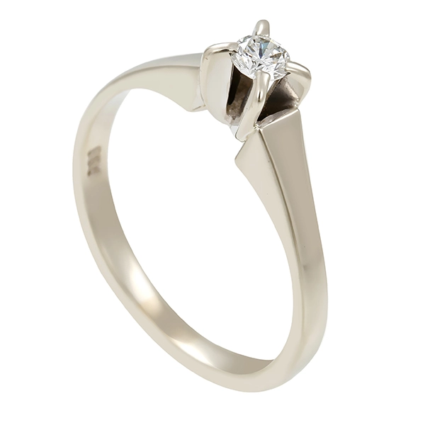Diamantring, 14K, Weißgold, Brillant 0,12 ct