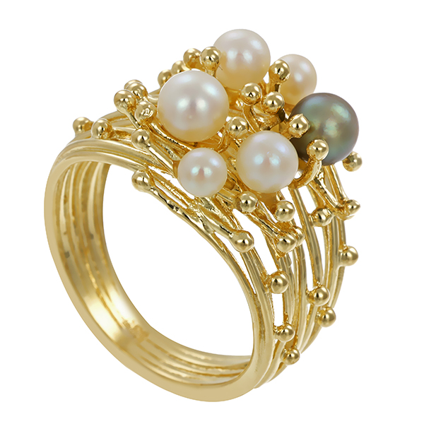 Ring, 14K, Gelbgold, Perlen, U52